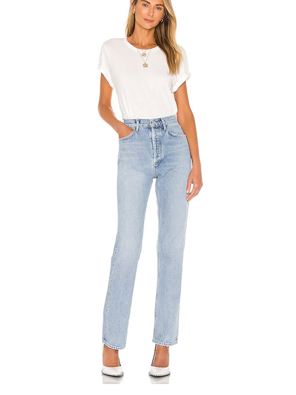 Agolde Lana Jeans in Light Blue Wash
